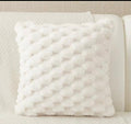 SOLID JACQUARD FAUX COZY PILLOW