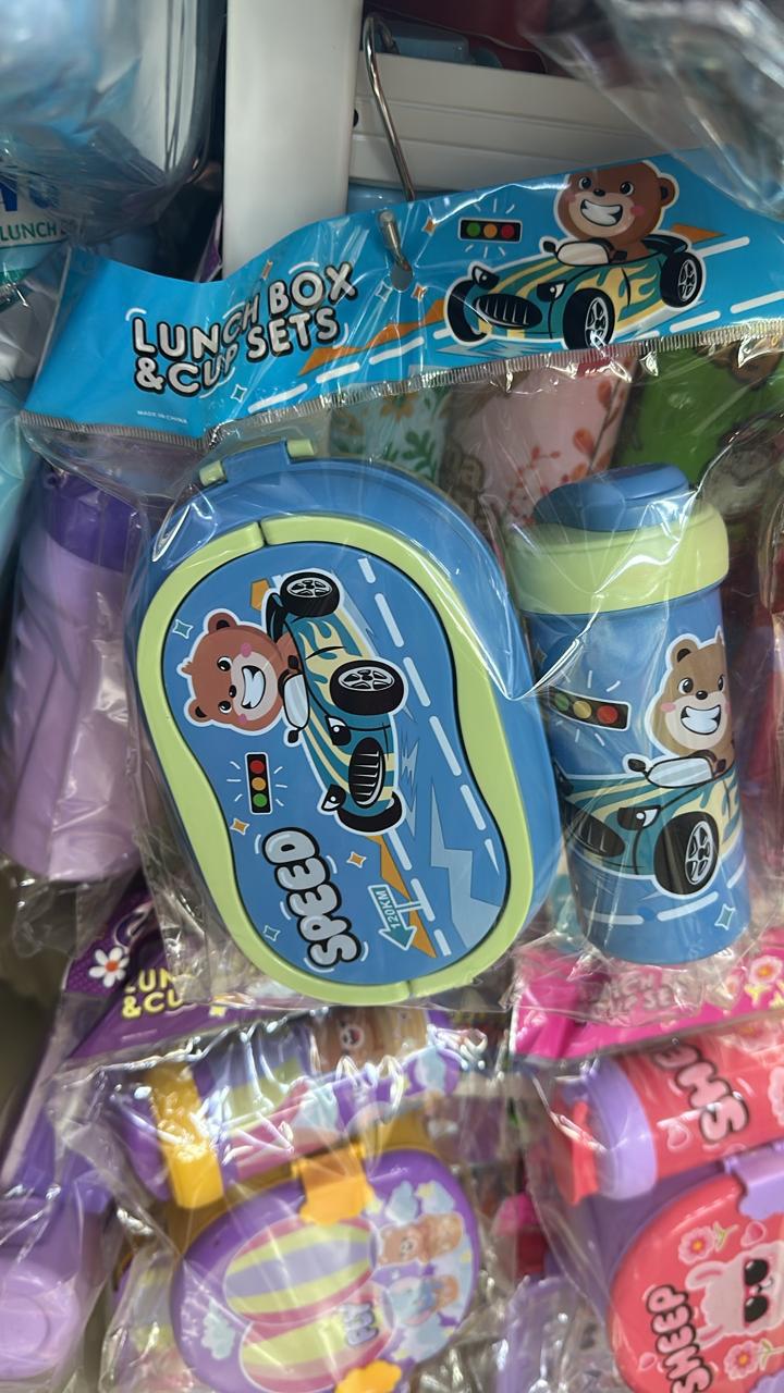 CARTOON CAR  LUNCH BOX AND BOX