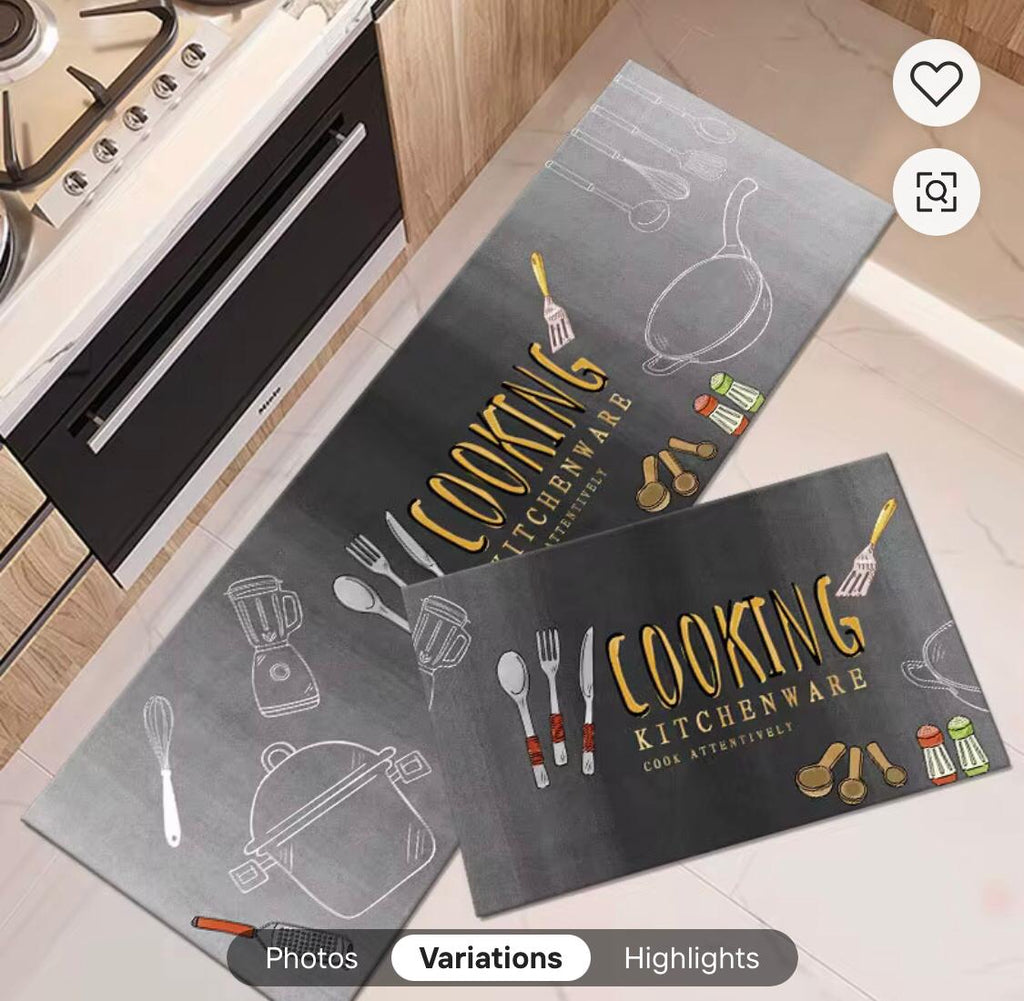 KITCHEN MATTS RUGS ABSORBENT DIRT RESISTANT CRYSTAL VELVET FLOOR MAT BAR LONG CARPET ANTI -SLIP