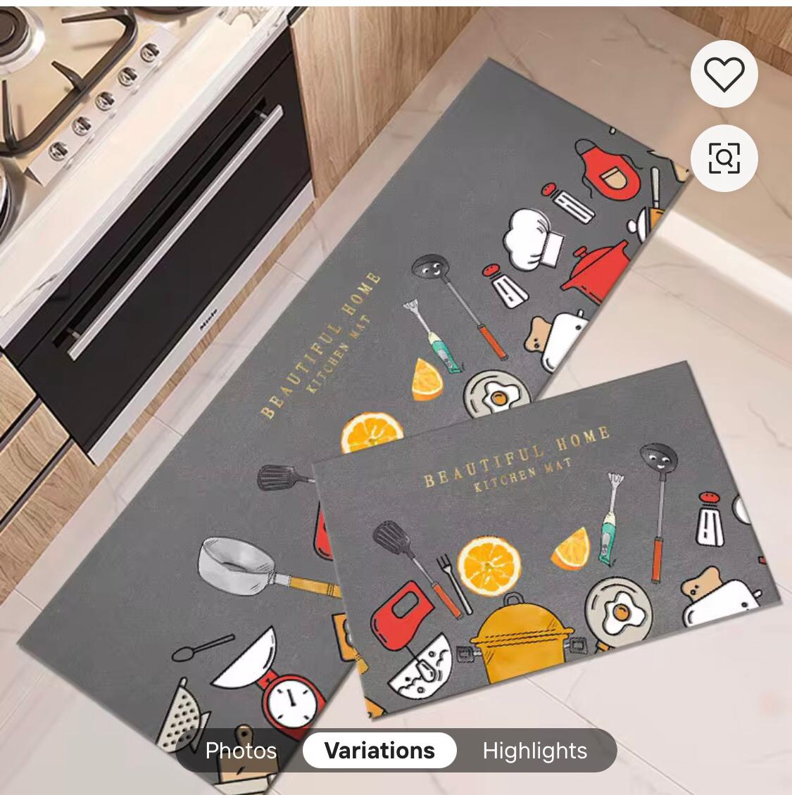 KITCHEN MATTS RUGS ABSORBENT DIRT RESISTANT CRYSTAL VELVET FLOOR MAT BAR LONG CARPET ANTI -SLIP