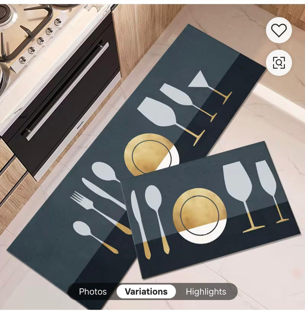 KITCHEN MATTS RUGS ABSORBENT DIRT RESISTANT CRYSTAL VELVET FLOOR MAT BAR LONG CARPET ANTI -SLIP