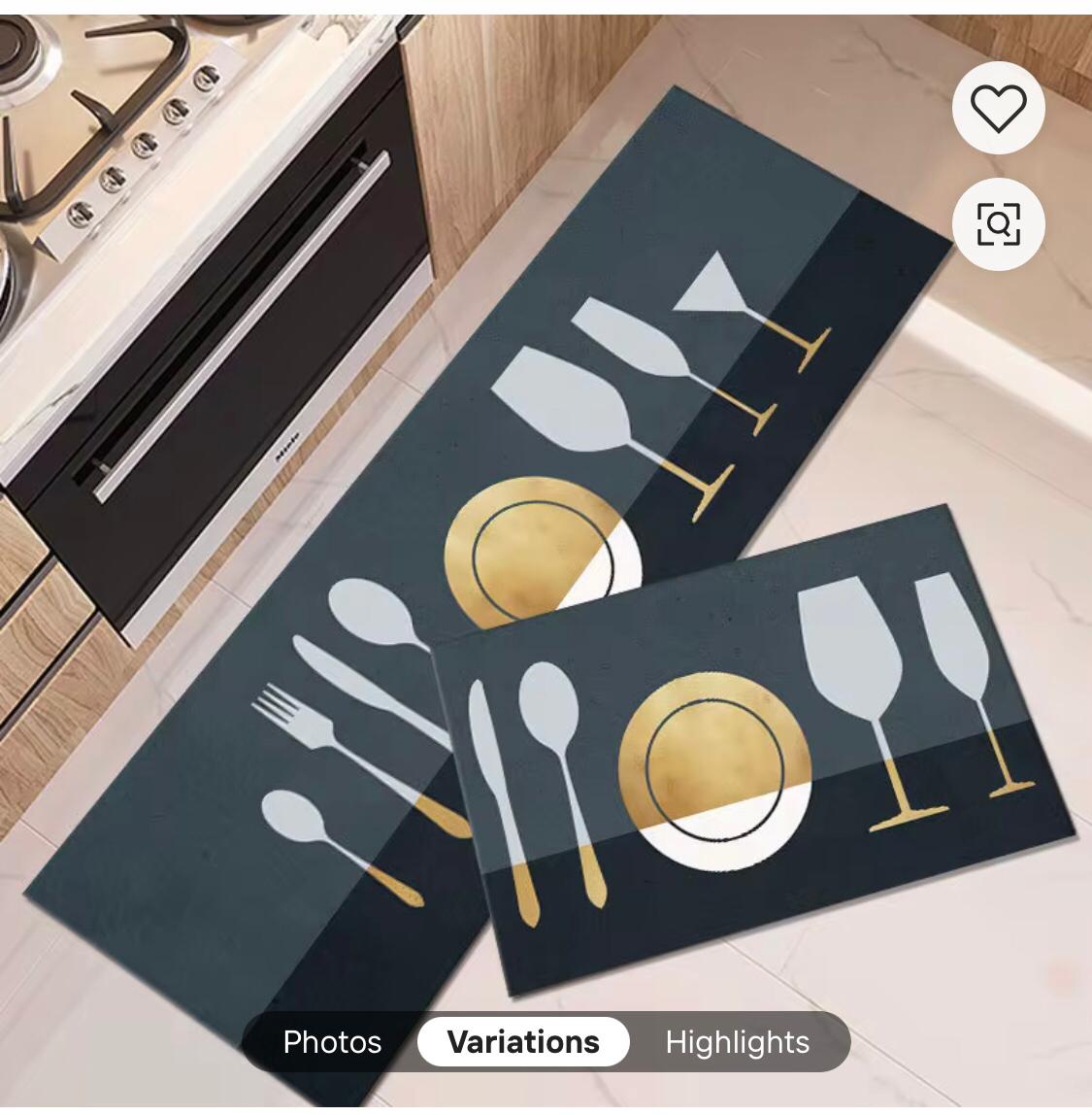 KITCHEN MATTS RUGS ABSORBENT DIRT RESISTANT CRYSTAL VELVET FLOOR MAT BAR LONG CARPET ANTI -SLIP