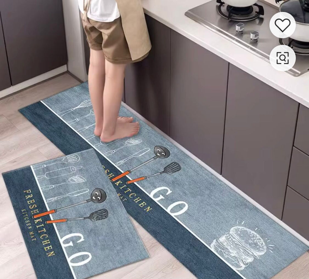 WELL EDGED WRAPPING ANTI-SLIP WASHABLE KITCHEN MATS