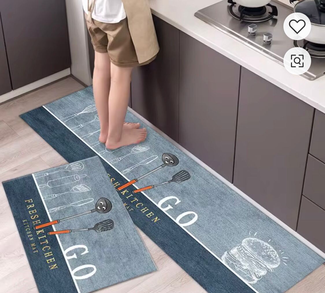 WELL EDGED WRAPPING ANTI-SLIP WASHABLE KITCHEN MATS