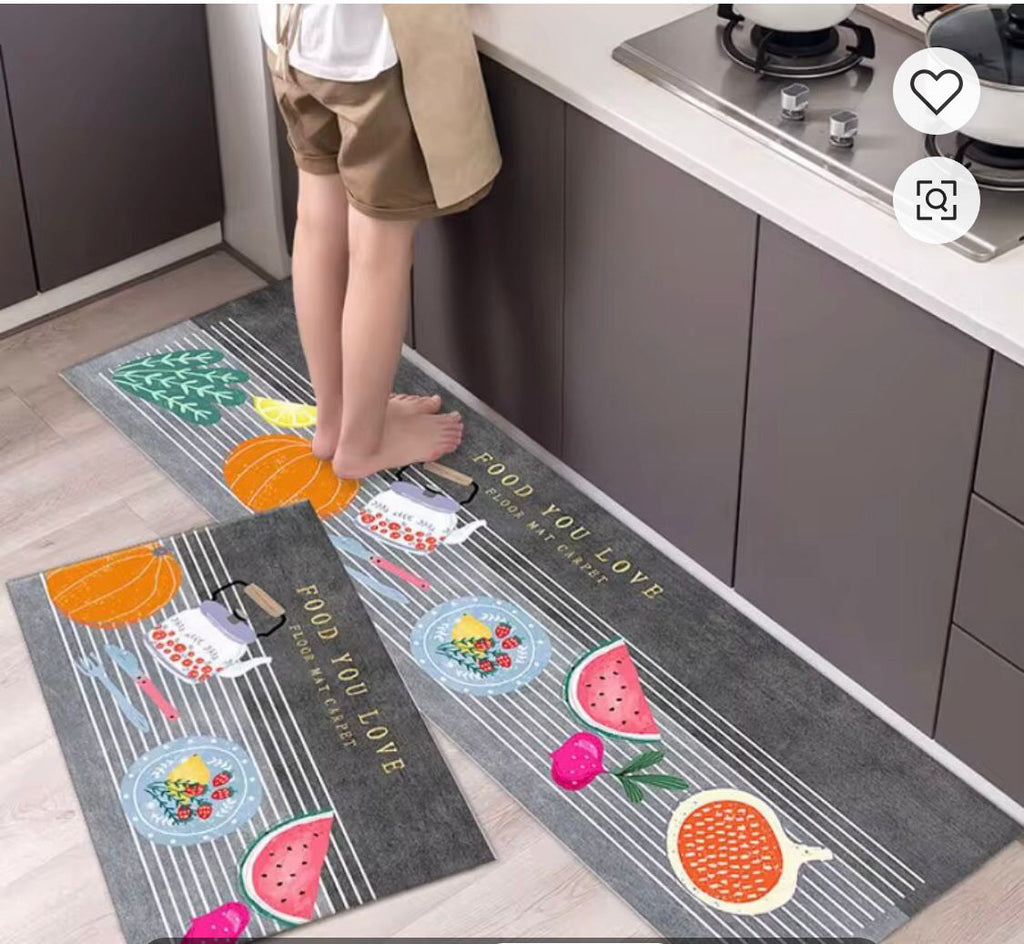 WELL EDGED WRAPPING ANTI-SLIP WASHABLE KITCHEN MATS