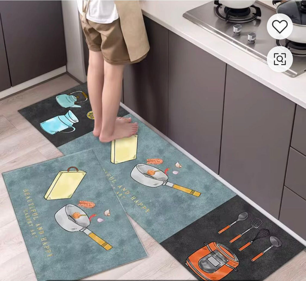 WELL EDGED WRAPPING ANTI-SLIP WASHABLE KITCHEN MATS