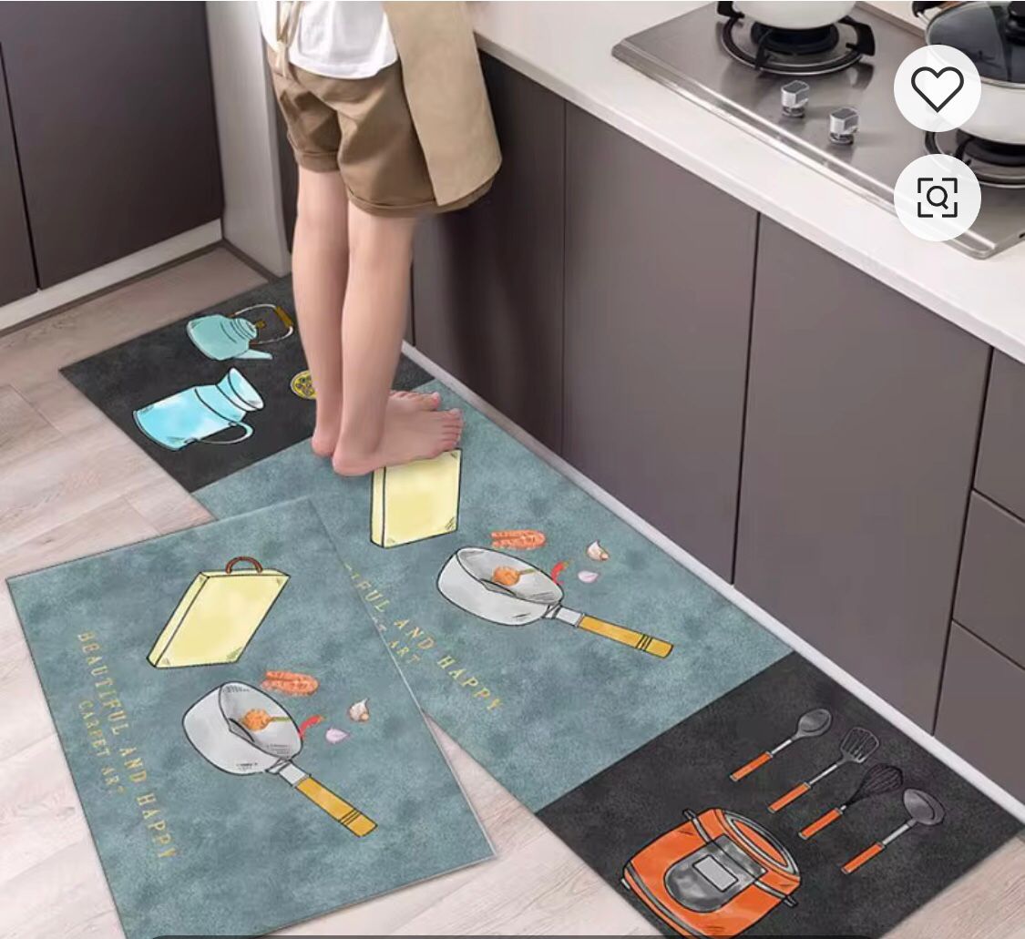 WELL EDGED WRAPPING ANTI-SLIP WASHABLE KITCHEN MATS