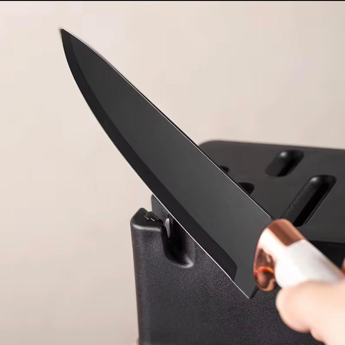 STAINLESS STEEL KNIFE SET KITCHEN MARBLE