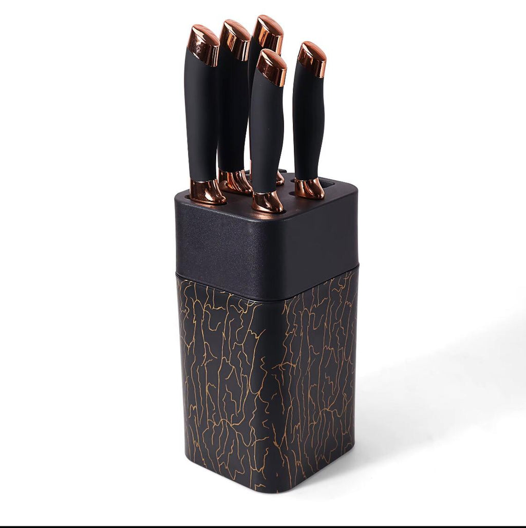 STAINLESS STEEL KNIFE SET KITCHEN MARBLE