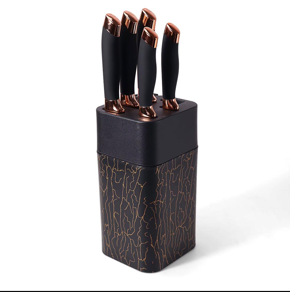STAINLESS STEEL KNIFE SET KITCHEN MARBLE