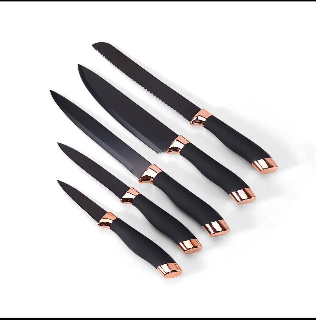 STAINLESS STEEL KNIFE SET KITCHEN MARBLE