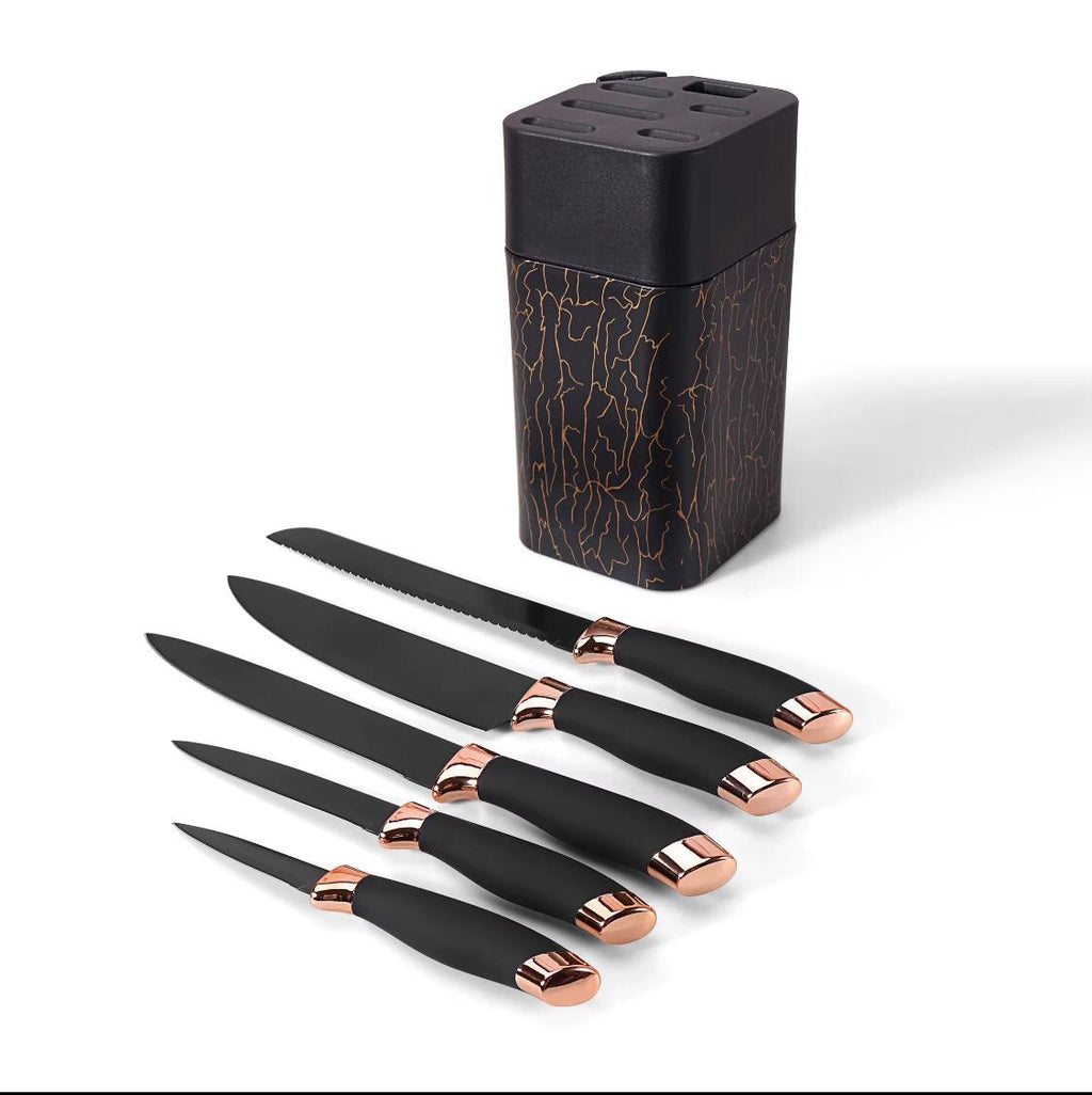 STAINLESS STEEL KNIFE SET KITCHEN MARBLE