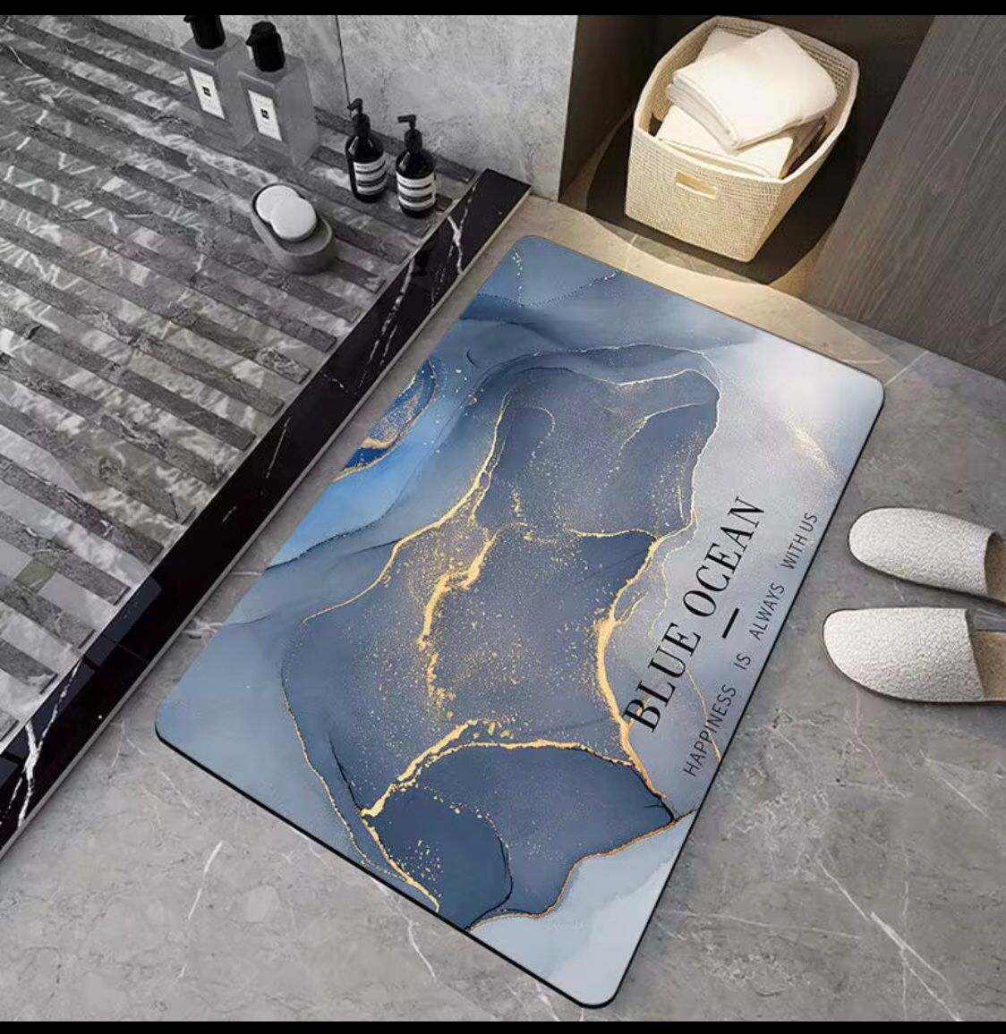 MODERN MARBLE PATTERN BATHROOM DOR MATS