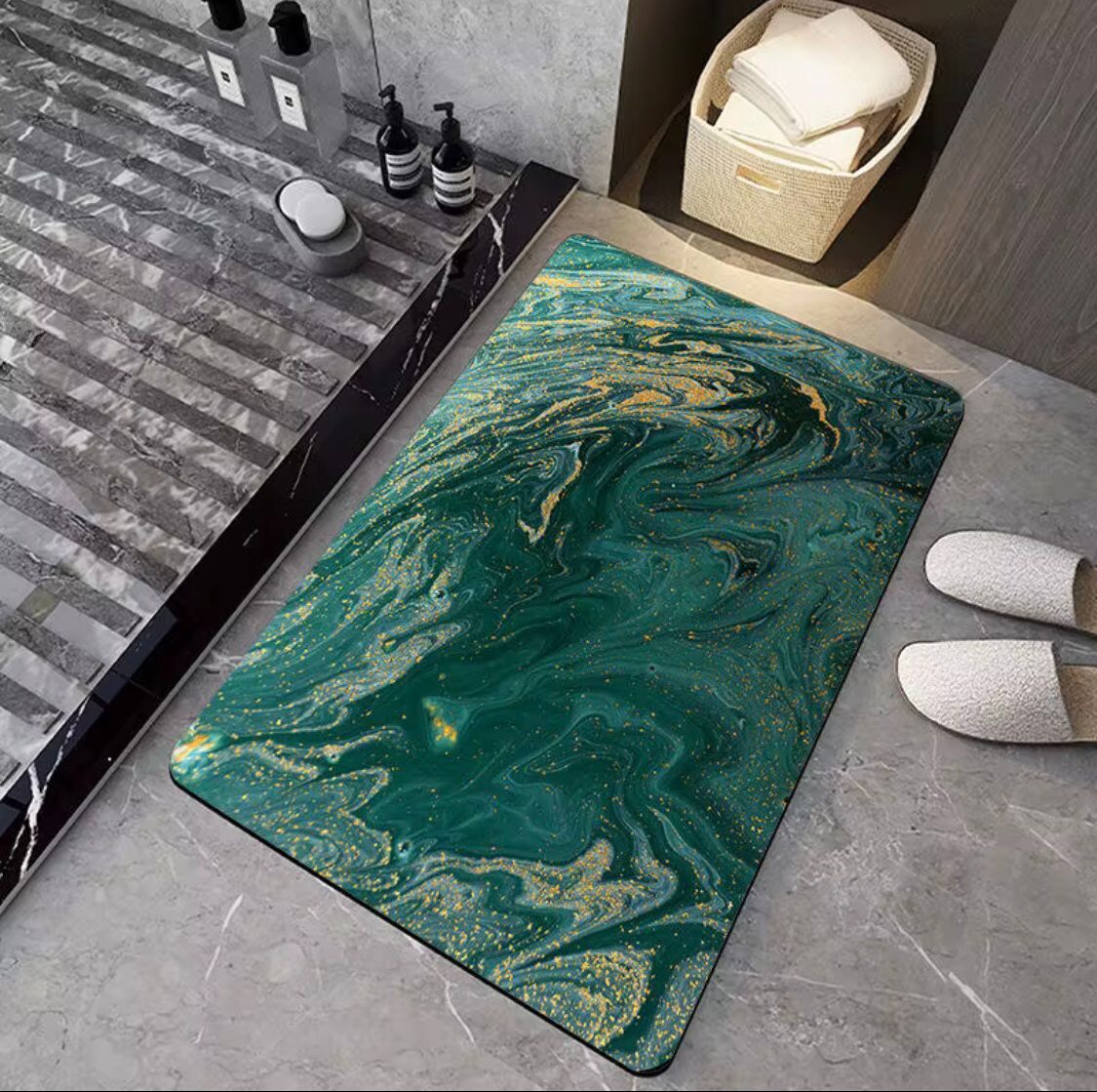 MODERN MARBLE PATTERN BATHROOM DOR MATS