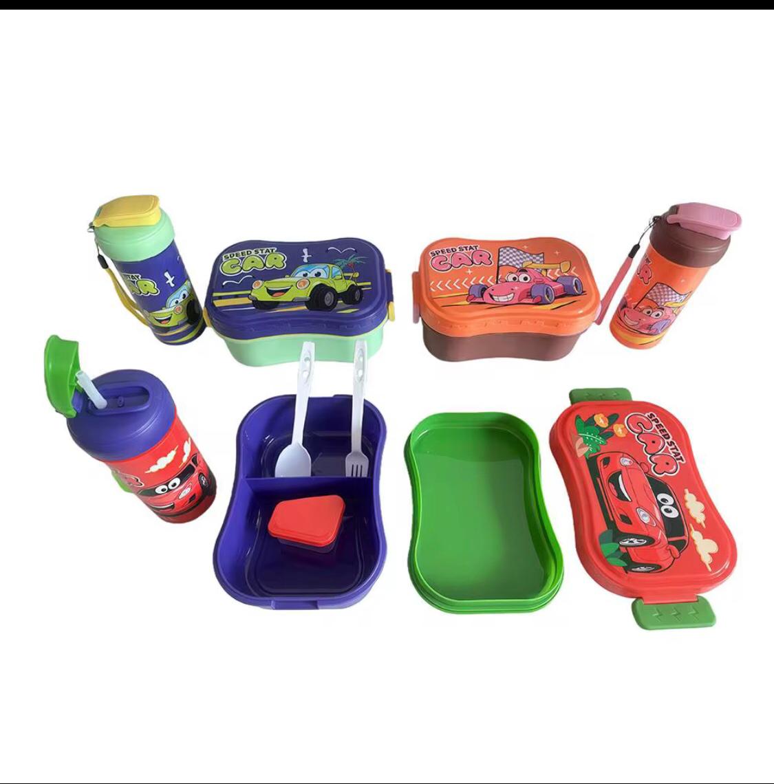 CARTOON CAR  LUNCH BOX AND BOX
