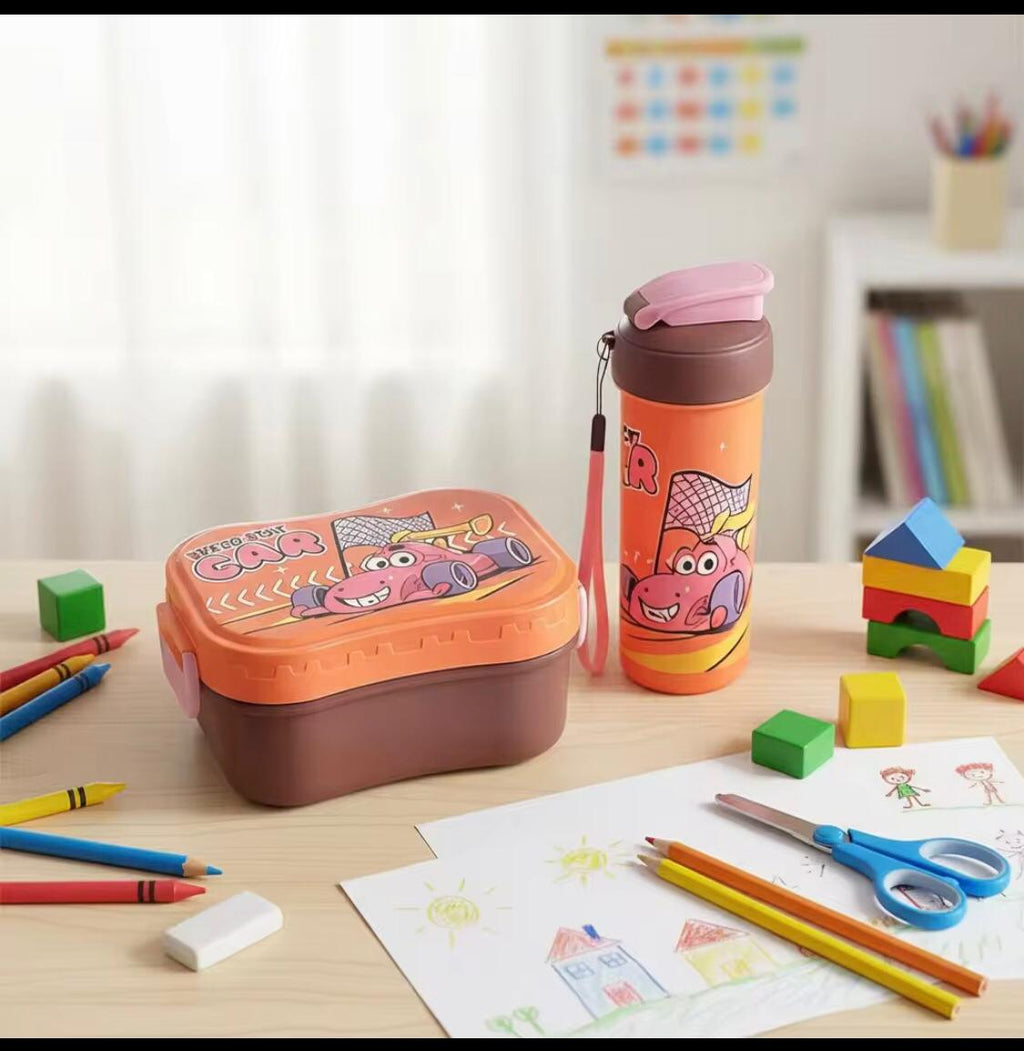 CARTOON CAR  LUNCH BOX AND BOX