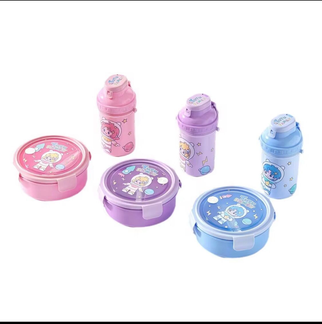 ROUND LUNCH BOX WITH WATER BOTTLE